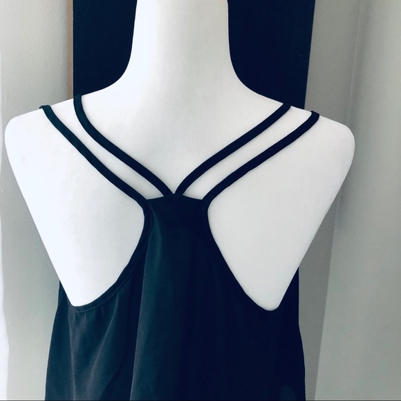 Sheer Black Gracie Hi-Lo Crop Top Sz:L - Picture 3 of 4